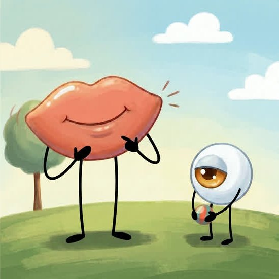 Inside the book: Mouth keeps talking while Eye waits for a turn